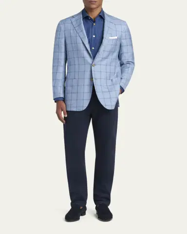 Kiton Men's Straight Leg Cotton-Stretch Five-Pocket Pants | Thumbnail 2