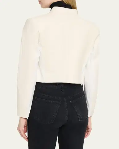 Alice + Olivia New Harvey Leather Open-Front Jacket | Thumbnail 3 Alice + Olivia New Harvey Leather Open-Front Jacket | Thumbnail 3