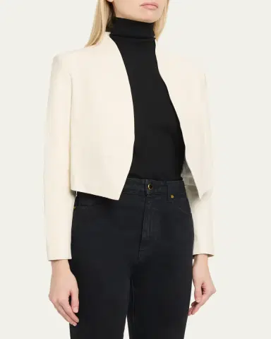 Alice + Olivia New Harvey Leather Open-Front Jacket | Thumbnail 4 Alice + Olivia New Harvey Leather Open-Front Jacket | Thumbnail 4