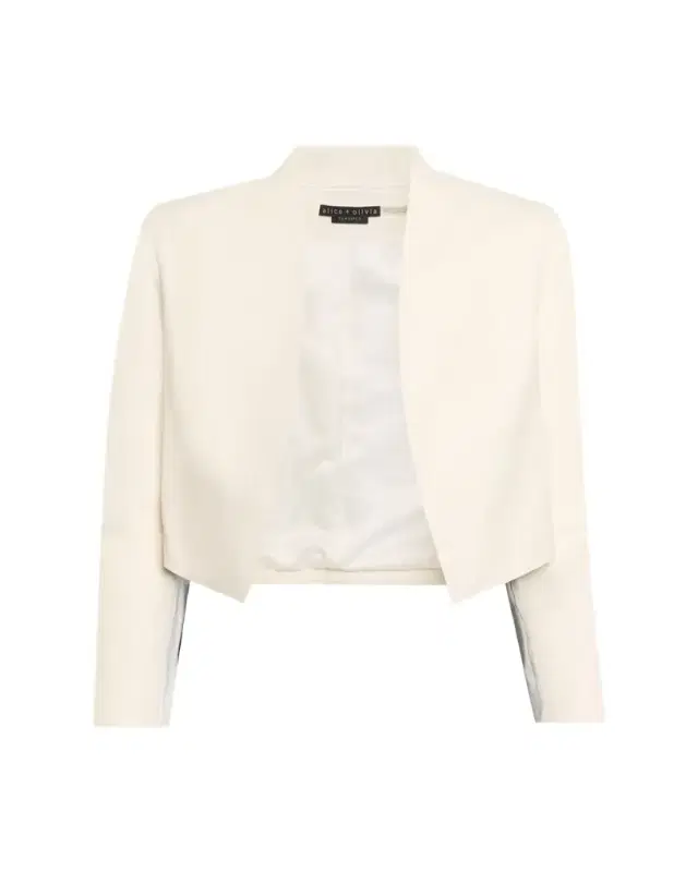 ALICE + OLIVIA New Harvey Leather Open-Front Jacket