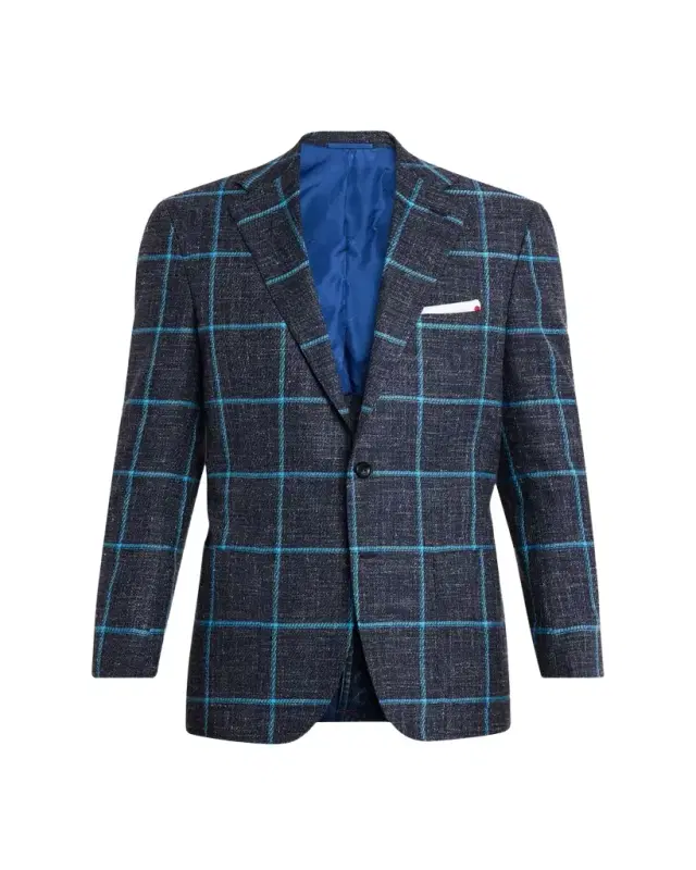 Kiton Men's Windowpane Cashmere, Wool and Silk Sport Coat