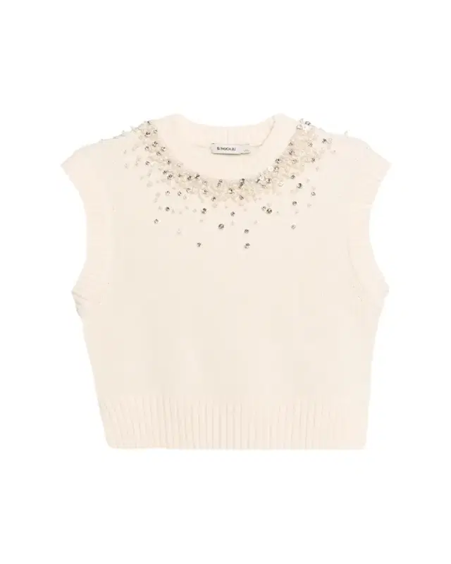 Candra Embellished Knit Vest