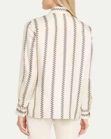 Gabriela Hearst Cruz Riding-Boot Striped Silk Button-Down Shirt | Thumbnail 3 Gabriela Hearst Cruz Riding-Boot Striped Silk Button-Down Shirt | Thumbnail 3