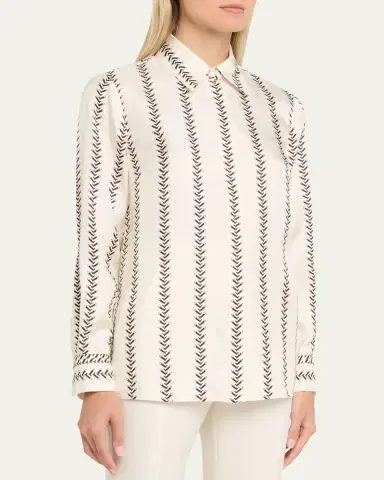 Gabriela Hearst Cruz Riding-Boot Striped Silk Button-Down Shirt | Thumbnail 4 Gabriela Hearst Cruz Riding-Boot Striped Silk Button-Down Shirt | Thumbnail 4