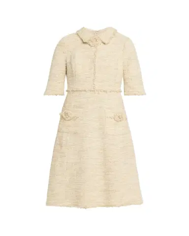 Rickie Freeman for Teri Jon Fringe-Trim Metallic Tweed Dress | Thumbnail 1