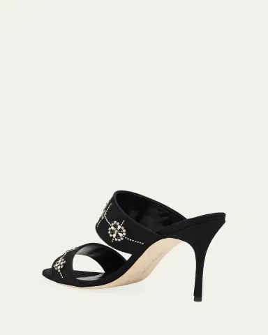 Manolo Blahnik 90mm Ralota Embellished Satin Mule Sandals | Thumbnail 4 Manolo Blahnik 90mm Ralota Embellished Satin Mule Sandals | Thumbnail 4