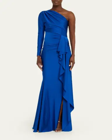 Chiara Boni La Petite Robe Serina One-Shoulder Draped Jersey Gown | Thumbnail 2