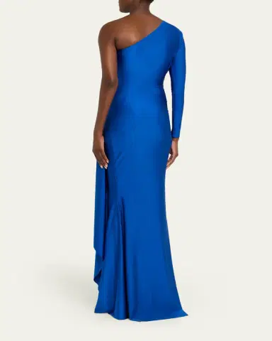 Chiara Boni La Petite Robe Serina One-Shoulder Draped Jersey Gown | Thumbnail 3