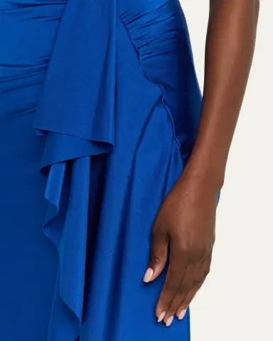 Chiara Boni La Petite Robe Serina One-Shoulder Draped Jersey Gown | Thumbnail 5