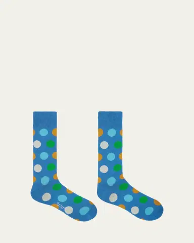 Paul Smith Men's Mike Large Polka Dot Cotton Crew Socks | Thumbnail 2 Paul Smith Men's Mike Large Polka Dot Cotton Crew Socks | Thumbnail 2
