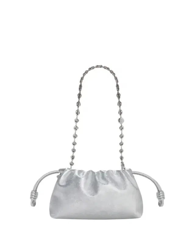 Flamenco Clutch Bag in Moire-Print Leather