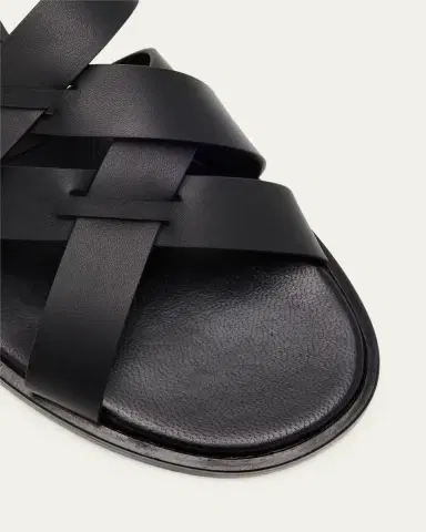 Manolo Blahnik Marvina Crisscross Leather Flat Sandals | Thumbnail 3