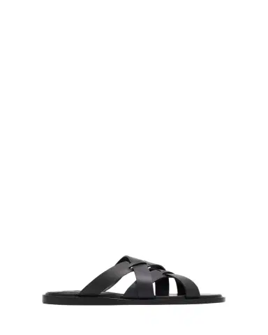 Manolo Blahnik Marvina Crisscross Leather Flat Sandals | Thumbnail 1