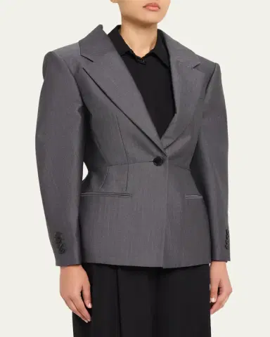 Givenchy Slashed Wool Single-Breasted Jacket | Thumbnail 4 Givenchy Slashed Wool Single-Breasted Jacket | Thumbnail 4