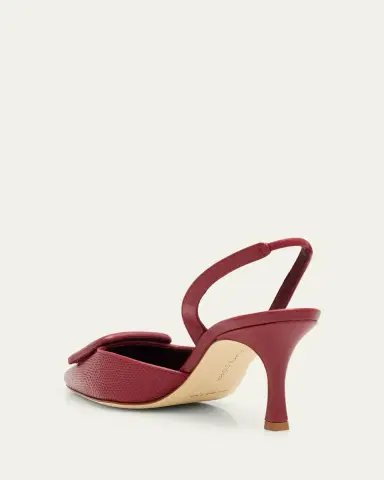 Manolo Blahnik 70mm Mayslibi Embossed Leather Slingback Pumps | Thumbnail 4 Manolo Blahnik 70mm Mayslibi Embossed Leather Slingback Pumps | Thumbnail 4
