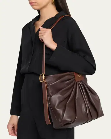 Loewe Pleated Tote Bag in Leather | Thumbnail 2 Loewe Pleated Tote Bag in Leather | Thumbnail 2