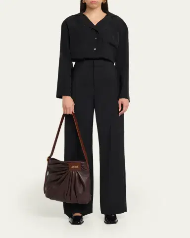 Loewe Pleated Tote Bag in Leather | Thumbnail 4 Loewe Pleated Tote Bag in Leather | Thumbnail 4