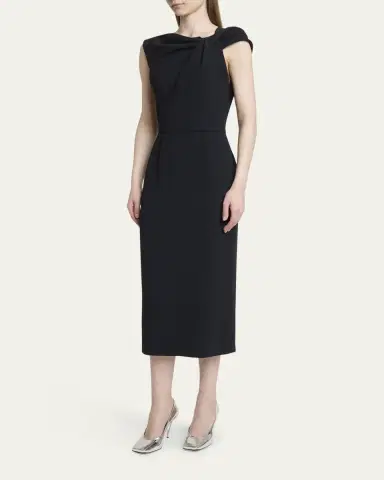 Givenchy Draped Sleeveless Midi Dress | Thumbnail 4 Givenchy Draped Sleeveless Midi Dress | Thumbnail 4