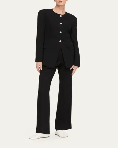 Lafayette 148 New York Rhinestone-Button Finesse Crepe Jacket | Thumbnail 2 Lafayette 148 New York Rhinestone-Button Finesse Crepe Jacket | Thumbnail 2