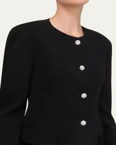 Lafayette 148 New York Rhinestone-Button Finesse Crepe Jacket | Thumbnail 5 Lafayette 148 New York Rhinestone-Button Finesse Crepe Jacket | Thumbnail 5