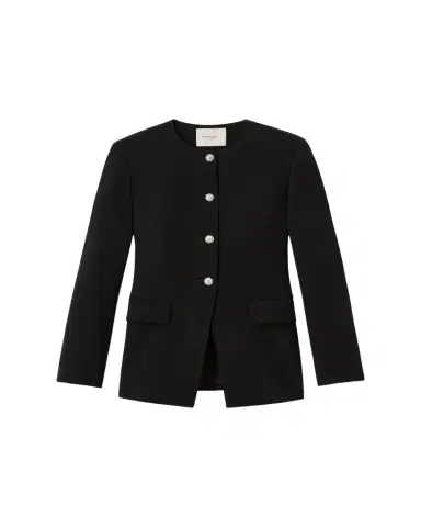 Lafayette 148 New York Rhinestone-Button Finesse Crepe Jacket | Thumbnail 1 Lafayette 148 New York Rhinestone-Button Finesse Crepe Jacket | Thumbnail 1