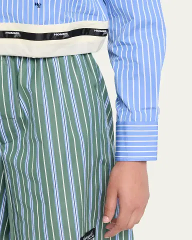 Hommegirls Belted Striped Crop Button-Down Shirt | Thumbnail 5 Hommegirls Belted Striped Crop Button-Down Shirt | Thumbnail 5