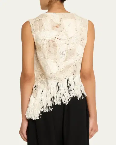 Heirlome Maureen Asymmetric Fringe Embroidered Sleeveless Top | Thumbnail 3 Heirlome Maureen Asymmetric Fringe Embroidered Sleeveless Top | Thumbnail 3