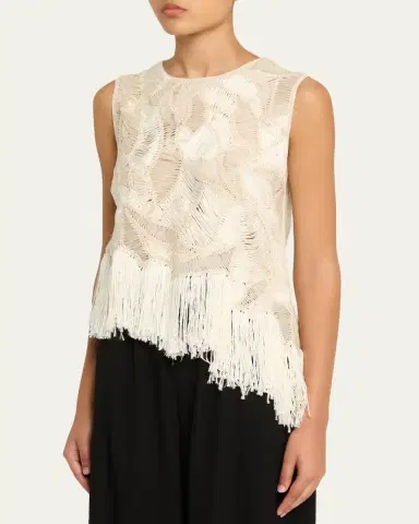 Heirlome Maureen Asymmetric Fringe Embroidered Sleeveless Top | Thumbnail 4 Heirlome Maureen Asymmetric Fringe Embroidered Sleeveless Top | Thumbnail 4