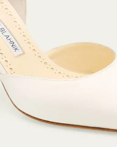 Manolo Blahnik 90mm Taylerbinu Satin Pointed-Toe Pumps | Thumbnail 3