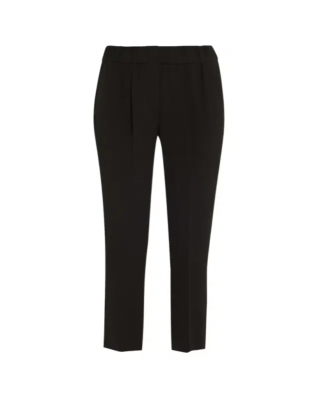 Brunello Cucinelli Crepe Cady Slim-Leg Ankle Pull-On Pants