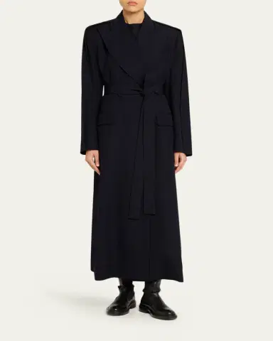 anOnlyChild Jean Double-Breasted Wool Long Robe Coat | Thumbnail 2 anOnlyChild Jean Double-Breasted Wool Long Robe Coat | Thumbnail 2