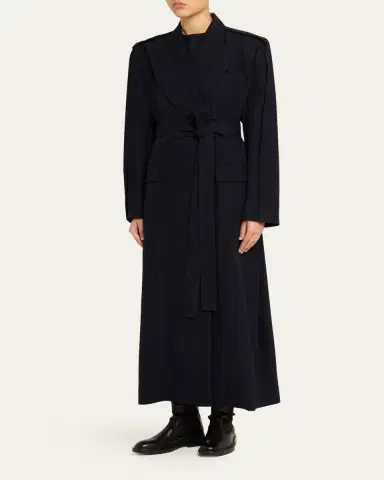 anOnlyChild Jean Double-Breasted Wool Long Robe Coat | Thumbnail 4 anOnlyChild Jean Double-Breasted Wool Long Robe Coat | Thumbnail 4