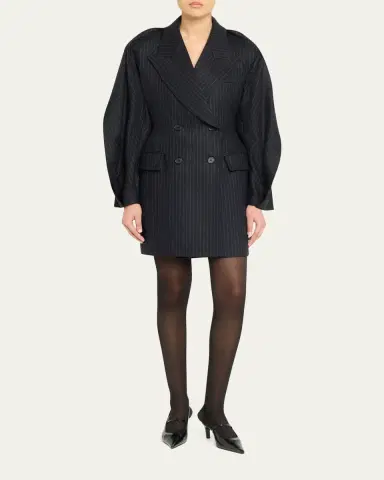 anOnlyChild Kitts Ruched Balloon-Sleeve Double-Breasted Blazer | Thumbnail 6