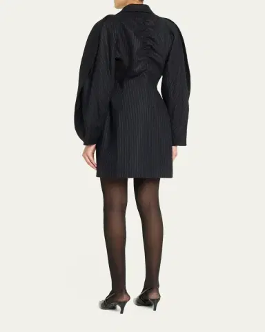 anOnlyChild Kitts Ruched Balloon-Sleeve Double-Breasted Blazer | Thumbnail 7