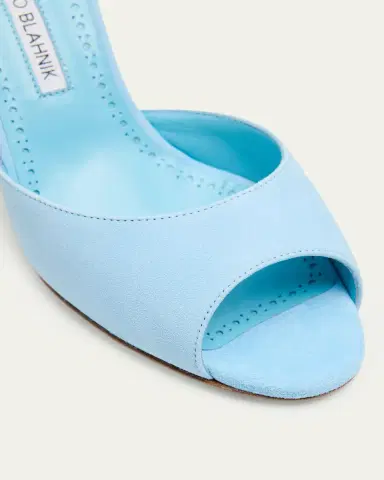 Manolo Blahnik 70mm Jadaron Suede Pedestal Mules | Thumbnail 3 Manolo Blahnik 70mm Jadaron Suede Pedestal Mules | Thumbnail 3