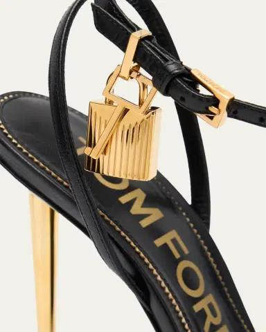 Tom Ford 105mm Lock Goatskin Leather Sandals | Thumbnail 3