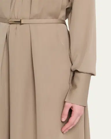 Tom Ford Washed Silk Georgette Belted Midi Dress | Thumbnail 5 Tom Ford Washed Silk Georgette Belted Midi Dress | Thumbnail 5