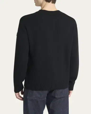 Moncler Men's Wool and Cashmere Crewneck Sweater | Thumbnail 3