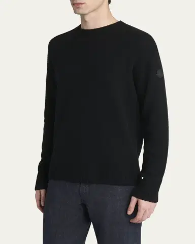 Moncler Men's Wool and Cashmere Crewneck Sweater | Thumbnail 4
