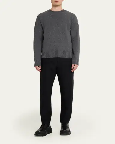 Moncler Men's Wool and Cashmere Crewneck Sweater | Thumbnail 6