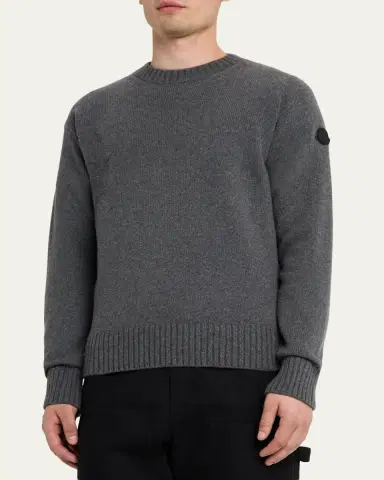 Moncler Men's Wool and Cashmere Crewneck Sweater | Thumbnail 8