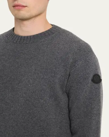 Moncler Men's Wool and Cashmere Crewneck Sweater | Thumbnail 9