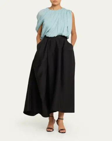 Heirlome Marie Draped Silk Georgette Crop Top | Thumbnail 2