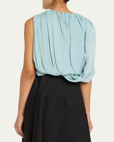 Heirlome Marie Draped Silk Georgette Crop Top | Thumbnail 3
