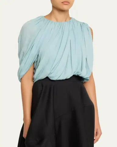 Heirlome Marie Draped Silk Georgette Crop Top | Thumbnail 4