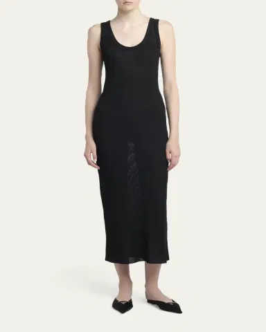 Tom Ford Paillette Rib Knit Scoop-Neck Midi Tank Dress | Thumbnail 2