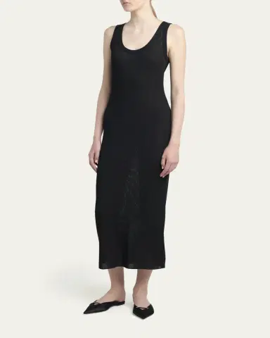 Tom Ford Paillette Rib Knit Scoop-Neck Midi Tank Dress | Thumbnail 4