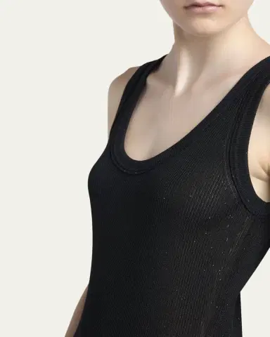 Tom Ford Paillette Rib Knit Scoop-Neck Midi Tank Dress | Thumbnail 5