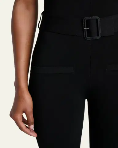 Courrèges Belted Milano Knit Sleeveless Flare Jumpsuit | Thumbnail 5 Courrèges Belted Milano Knit Sleeveless Flare Jumpsuit | Thumbnail 5