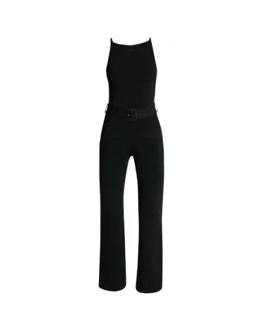 Courrèges Belted Milano Knit Sleeveless Flare Jumpsuit | Thumbnail 1 Courrèges Belted Milano Knit Sleeveless Flare Jumpsuit | Thumbnail 1